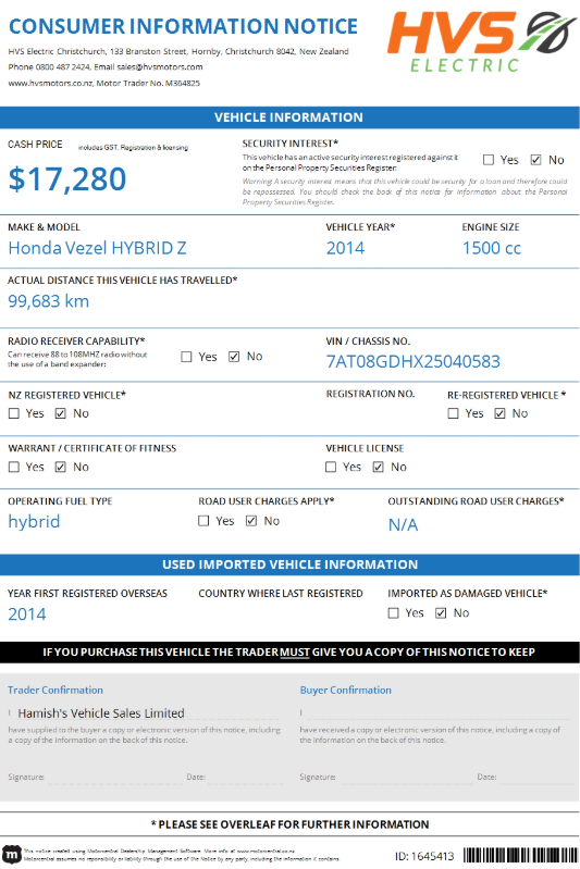 Honda Vezel 1.5 HYBRID HYBRID Z