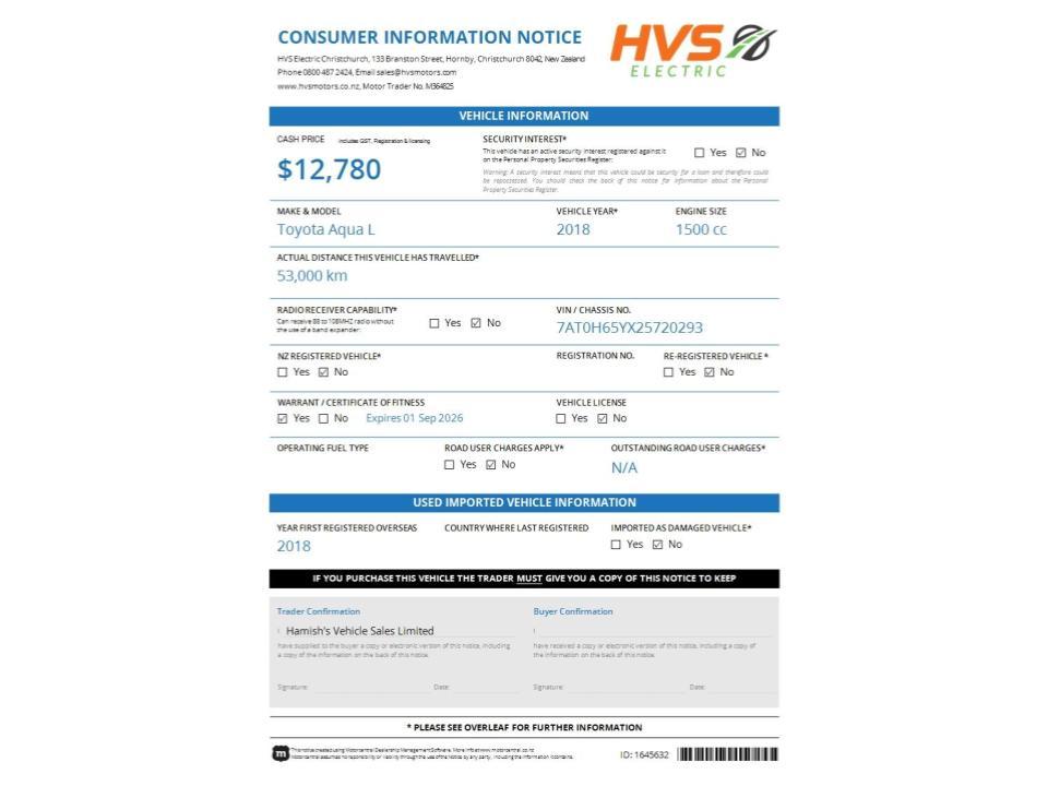 Toyota Aqua 1.5 Aqua II (facelift 2025) L