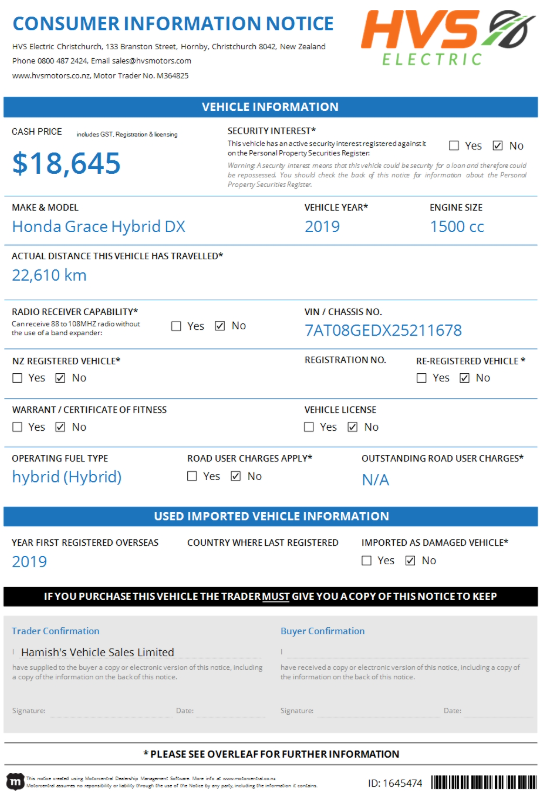 Honda Grace Hybrid DX