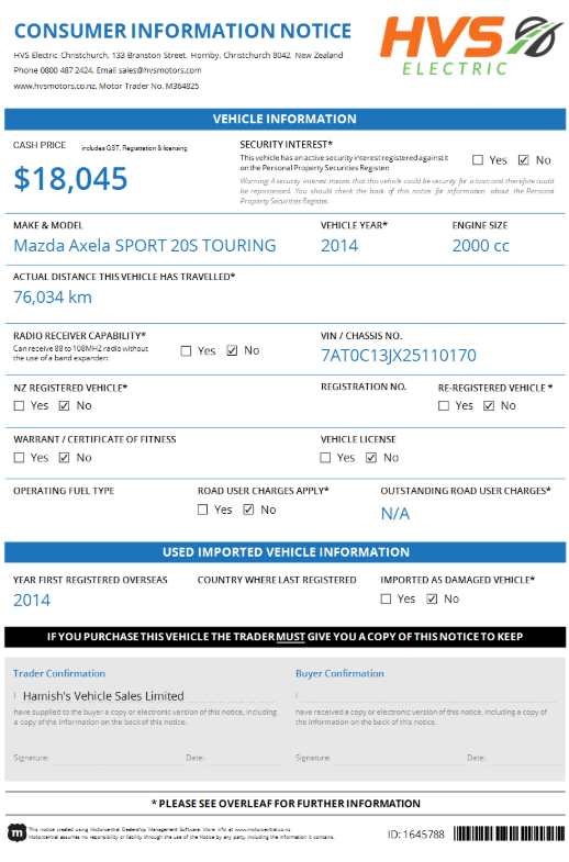 Mazda Axela 2.0 SPORT 20S TOURING