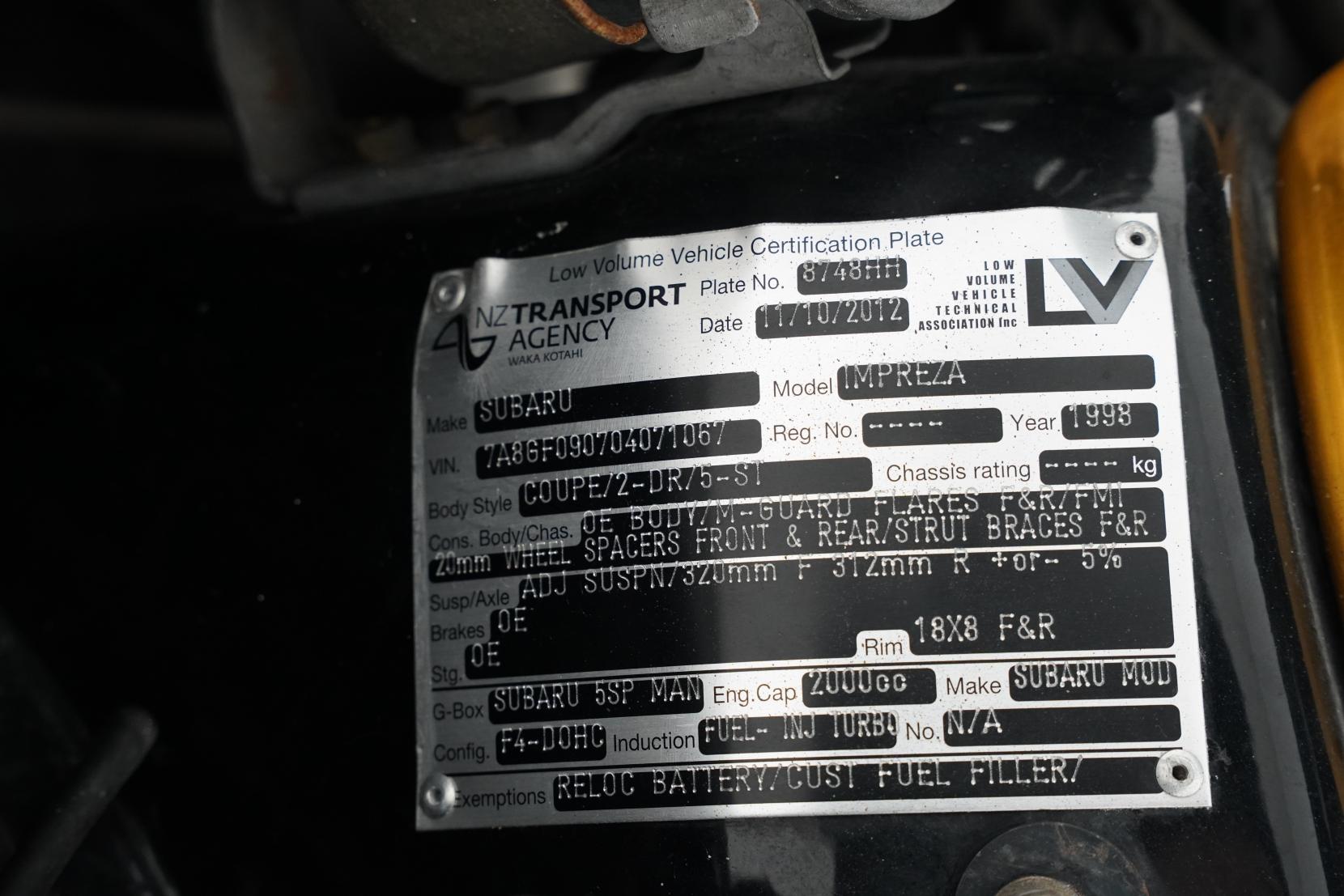 Subaru Impreza 2.0 V4 WRX Type R