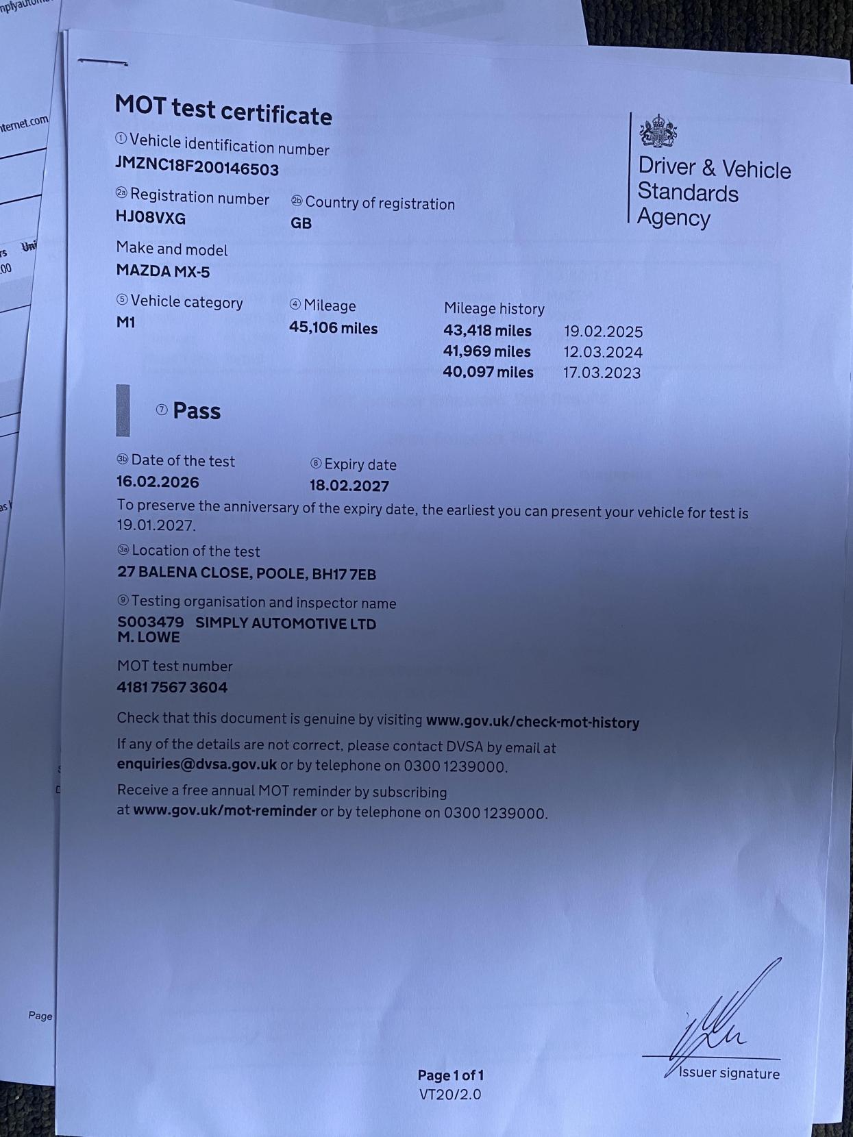 Mazda MX-5 2.0i Niseko Roadster 2dr Petrol Manual Euro 4 (160 ps)