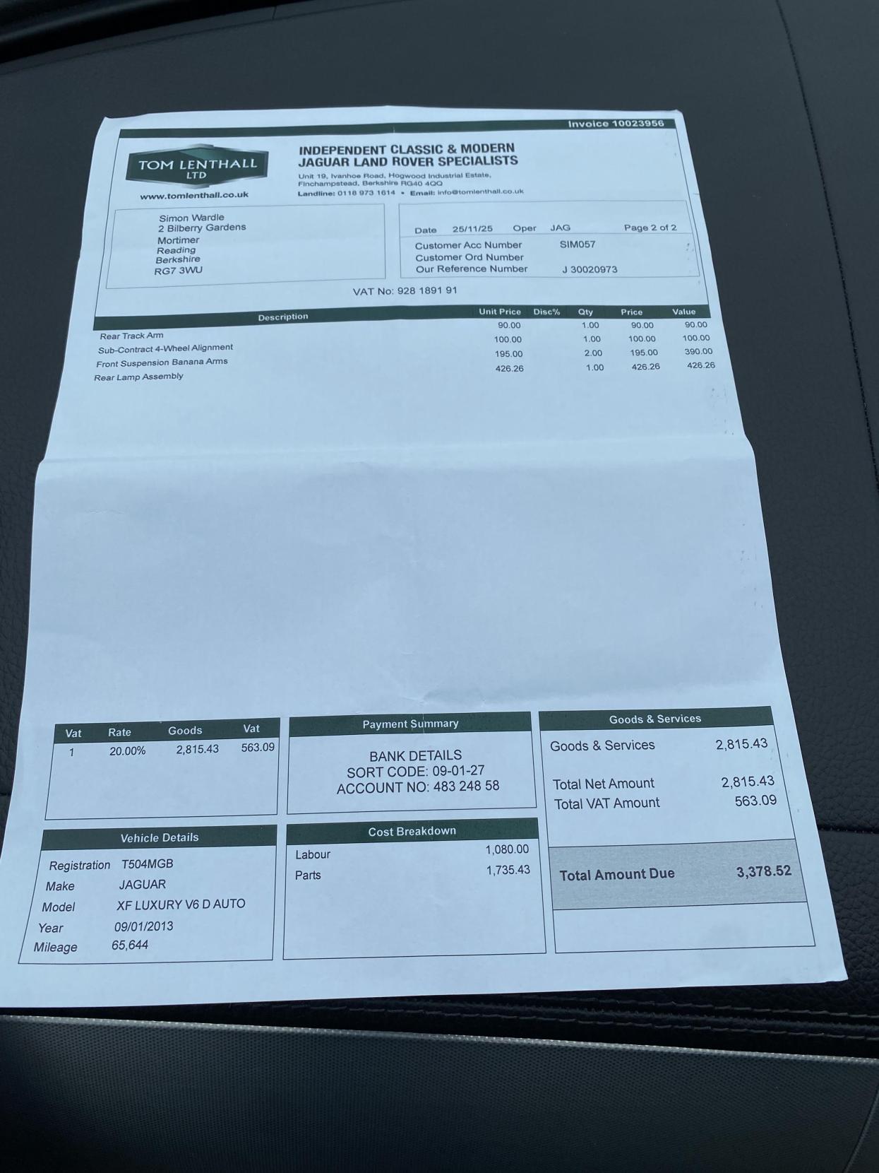 Jaguar XF 3.0d V6 Luxury Saloon 4dr Diesel Auto Euro 5 (s/s) (240 ps)