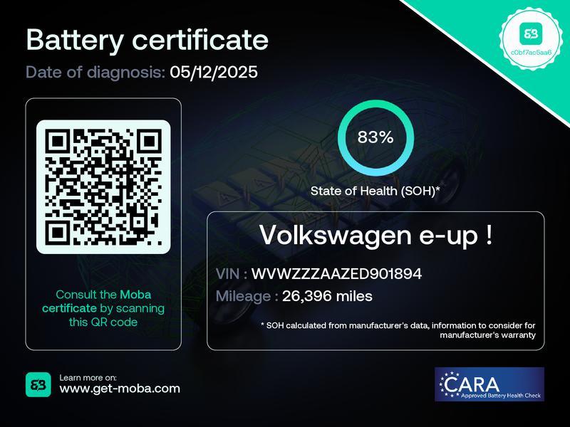 Volkswagen e-up! 18.7kWh e-up! Hatchback 5dr Electric Auto (82 ps)