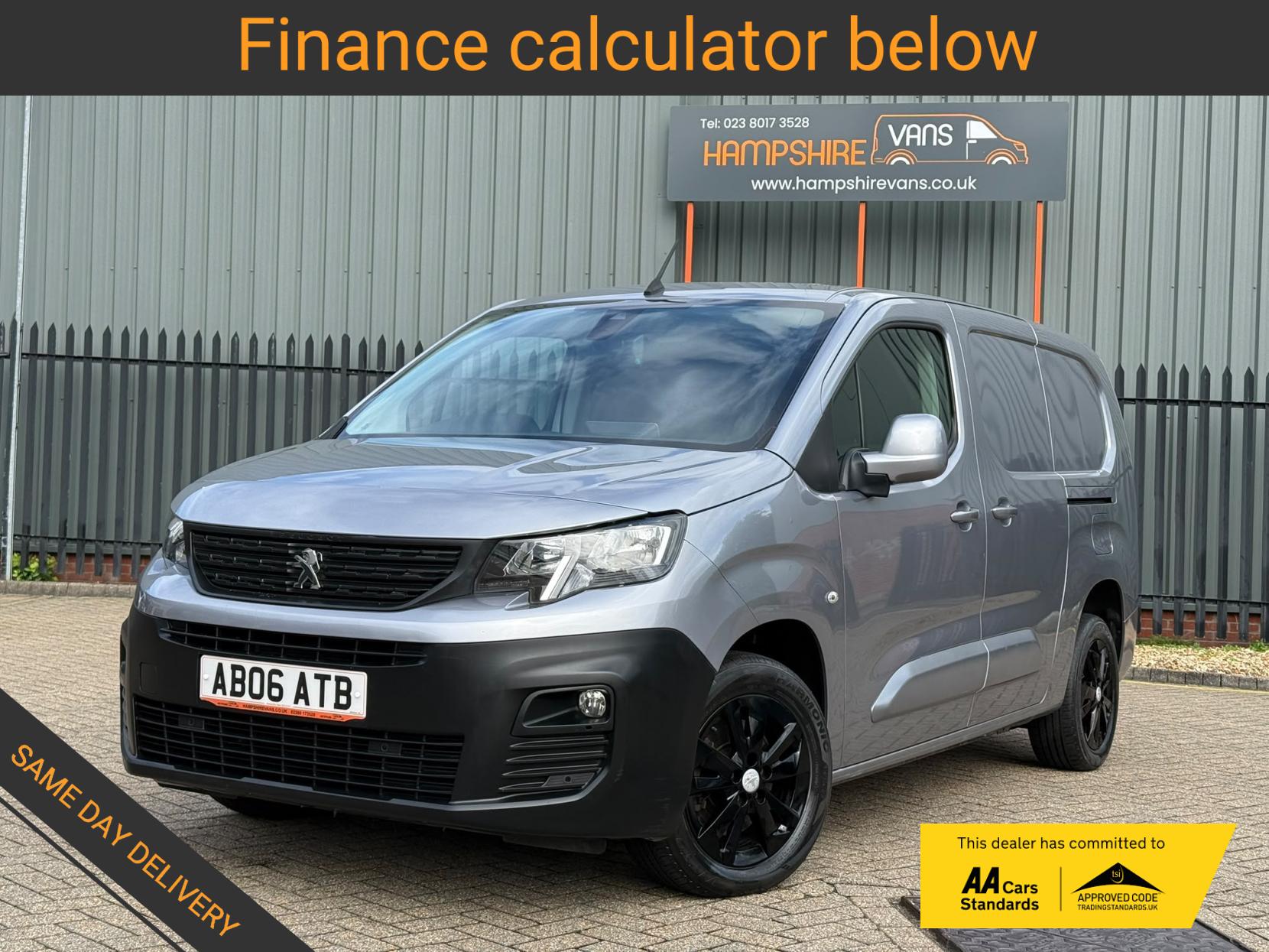 2019 Peugeot Partner 1.5 BlueHDi 950 Asphalt Long Panel Van 6dr Diesel Manual LWB Euro 6 (s/s) (130 bhp) - Thumbnail 2