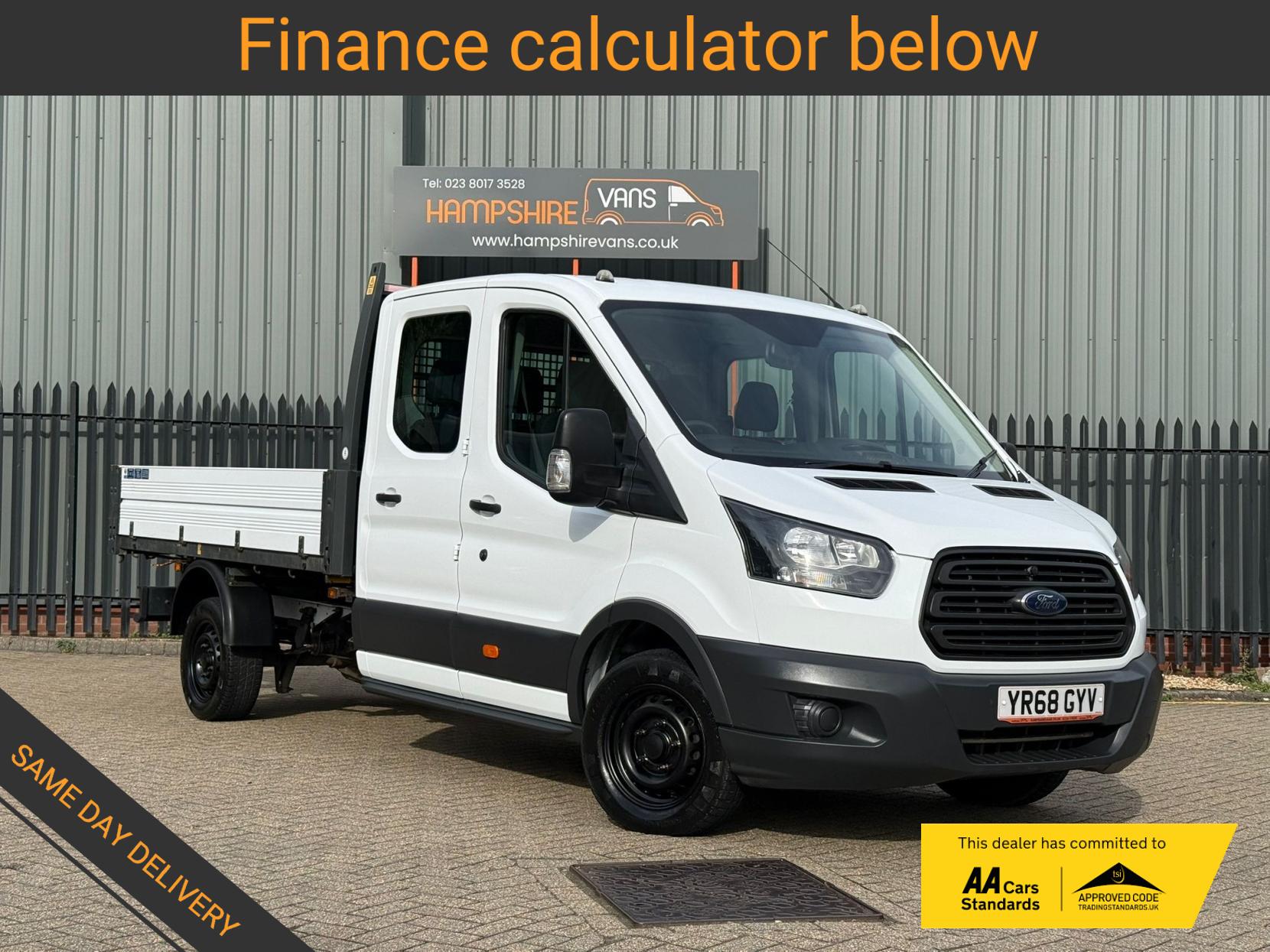 2018 Ford Transit 2.0 350 EcoBlue 1-Way Double Tipper Double Cab 4dr Diesel Manual RWD L3 Euro 6 (1-Way, 1-Stop) (130 ps) - Thumbnail 2