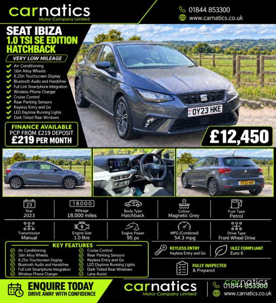 SEAT Ibiza 1.0 TSI SE Edition Hatchback 5dr Petrol Manual Euro 6 (s/s) (95 ps)