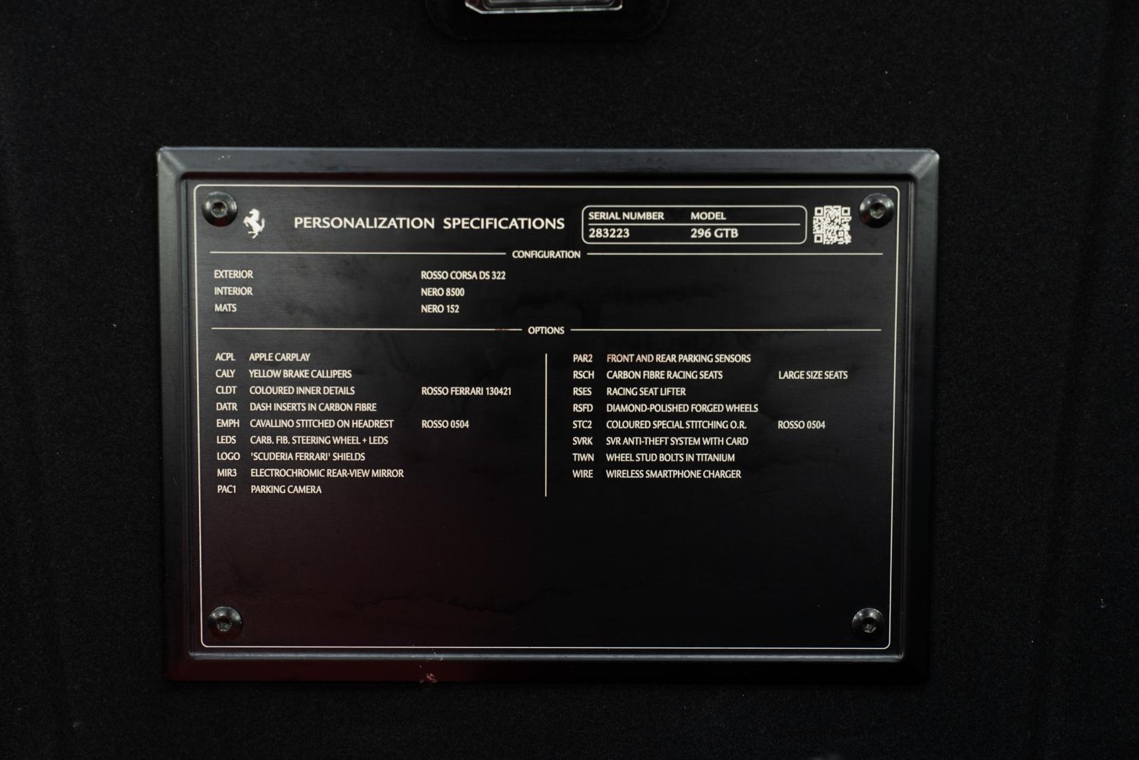 Ferrari 296 GTB 3.0T V6 7.45kWh Coupe 2dr Petrol Plug-in Hybrid F1 DCT Euro 6 (s/s) (830 ps)