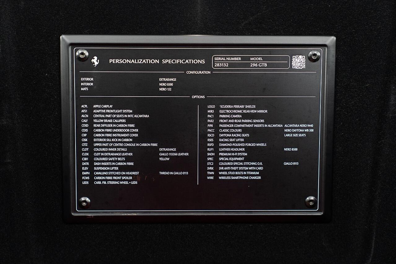 Ferrari 296 GTB 3.0T V6 7.45kWh Coupe 2dr Petrol Plug-in Hybrid F1 DCT Euro 6 (s/s) (830 ps)