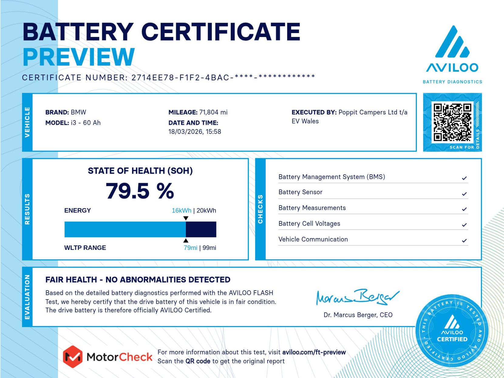 BMW i3 Hatchback 5dr Electric Auto (170 ps)