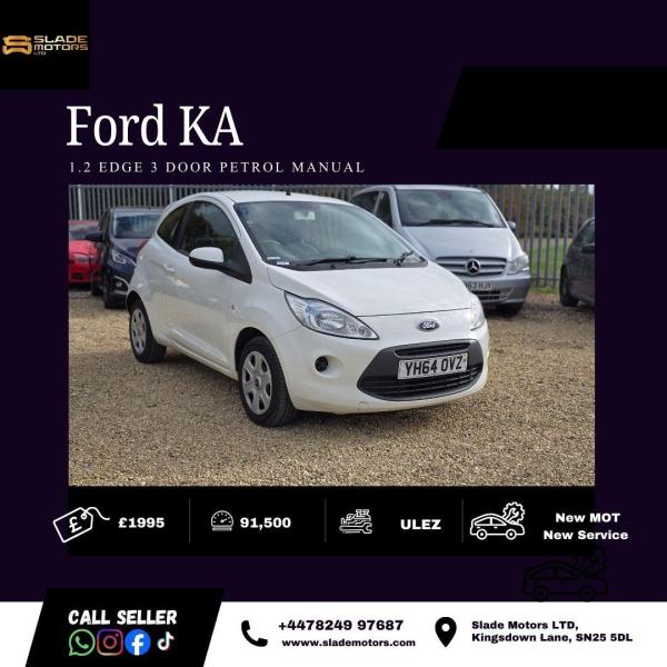 Ford Ka 1.2 Edge Hatchback 3dr Petrol Manual Euro 5 (s/s) (69 ps)